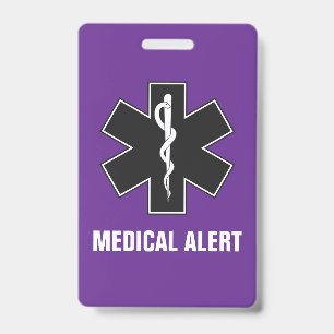 Custom Medical Alert ID & Emergency Contact Card Badge