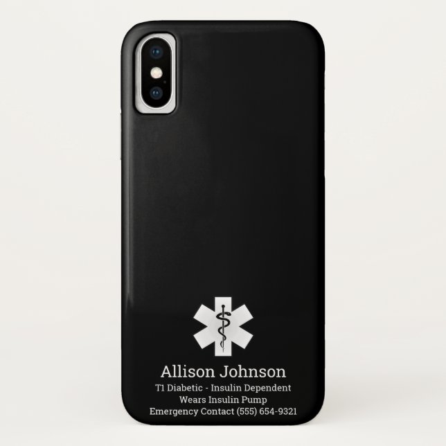 Custom Medical Alert Phone Case (Back)