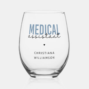 Custom Medical Assistant MA Clinical Assistant Stemless Wine Glass