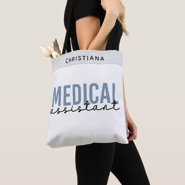 Custom Medical Assistant MA | Clinical Assistant Tote Bag (Close Up)