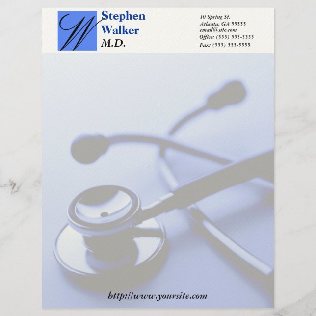 Custom Medical Doctor Stationary Customized Letterhead (Front)