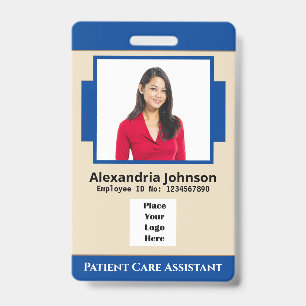 Custom Medical Employee Photo Logo Bar Code Card ID Badge