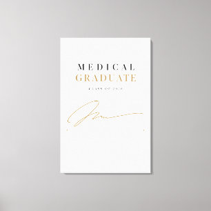 Custom Medical Graduate 2026 Signature Art Canvas Print
