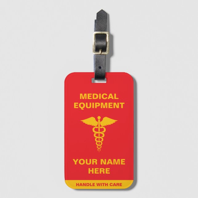 Custom Medical Handle with care Luggage Tag (Front Vertical)