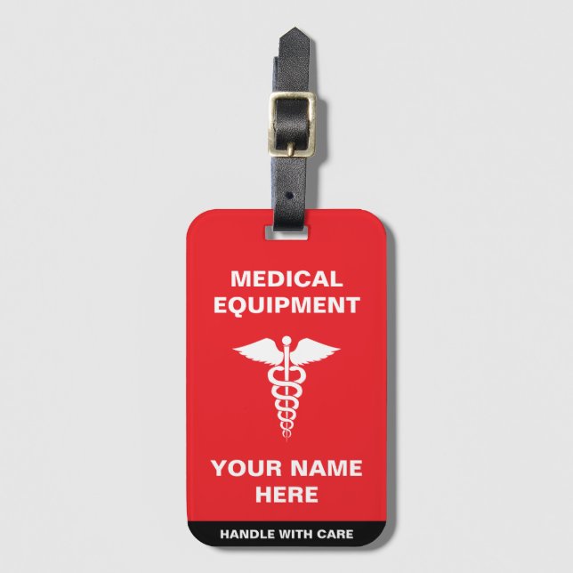 Custom Medical Handle with care Luggage Tag (Front Vertical)