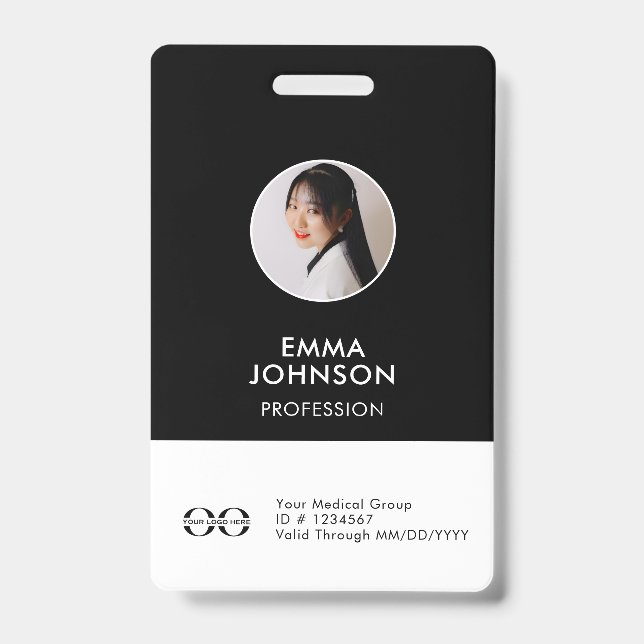 Custom Medical Personnel Photo ID Badge (Front)