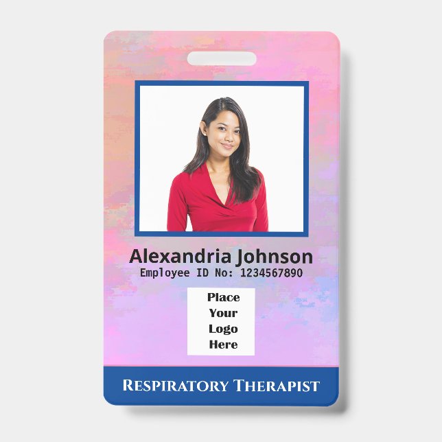 Custom Medical Photo Logo Bar Code ID Card Badge (Front)