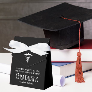 Custom Medical School Black White Graduation Party Favour Box