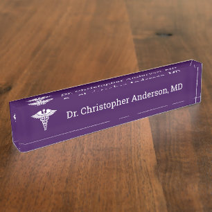 Custom Medical School Doctor Graduation Nameplate