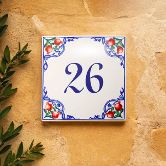 Custom Mediterranean House Number – Melograno Tile