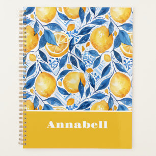 Custom Mediterranean Lemon Pattern Planner