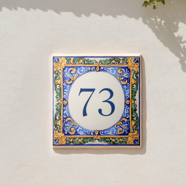 Custom Mediterranean Majolica Address Tile (Creator Uploaded)