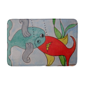 Custom Medium Bath Mat w/fish