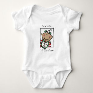 Custom Medium Skin Tone Baby's First Christmas Baby Bodysuit