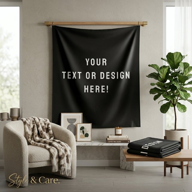 Custom Medium Tapestry – Black & Personalised (Custom Medium Tapestry – Black & Personalized)