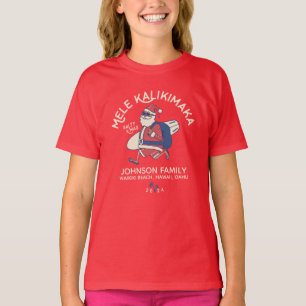 Custom Mele Kalikimaka Santa Hawaiian Christmas T-Shirt