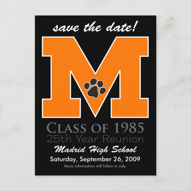 ::custom::_melissa Class Reunion Save-the-Date v3 Announcement Postcard (Front)