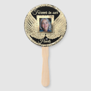 Custom Memorial Angel Wings Add Photo Hand Fan