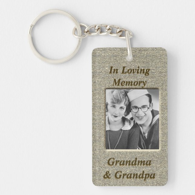 Custom Memorial Anique Gold Look Key Ring (Front)