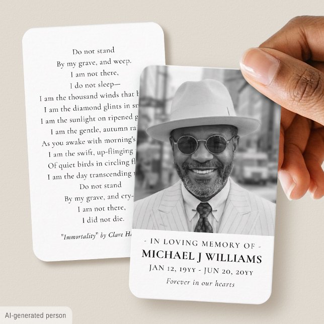 Custom Memorial Funeral Photo Mini Size Card (Creator Uploaded)