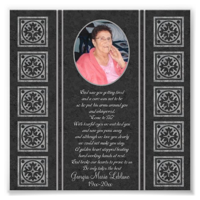 Custom Memorial Keepsakes Photo Print (Front)