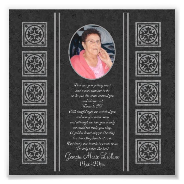 Custom Memorial Keepsakes Photo Print (Front)