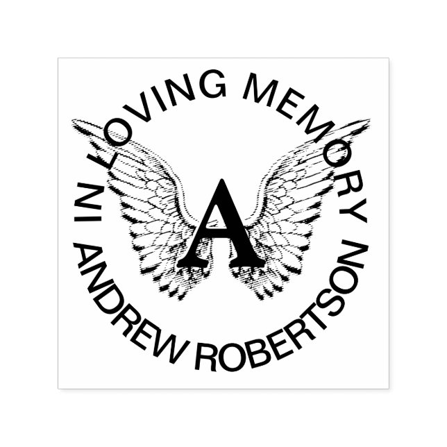 Custom Memorial Monogram Rubber Stamp (Design)