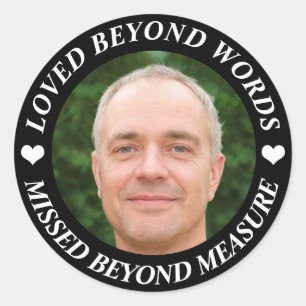 Custom Memorial Photo  Classic Round Sticker