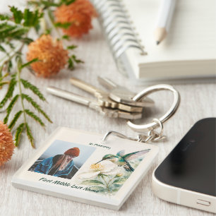Custom Memorial Photo Keepsake Key Ring