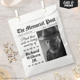 Custom Memorial Seeds Packet Funeral Funeral  Favour Bags