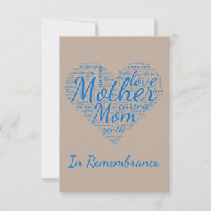 Custom Memorial Service for Mother Mum Invitation