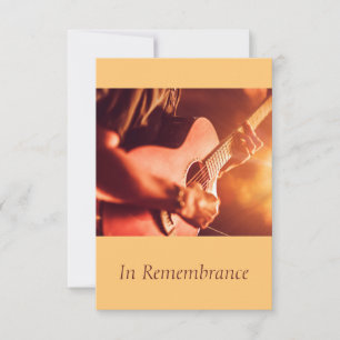 Custom Memorial Service Guitar Player Music Invitation