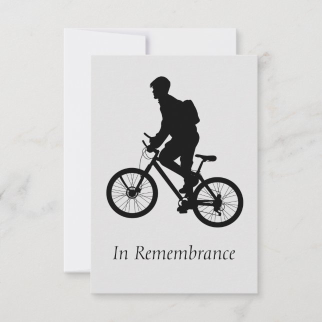 Custom Memorial Service Mountain Biking Biker Invitation (Front)