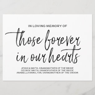 Custom Memorial Sign   Stylish Hand Lettered Programme