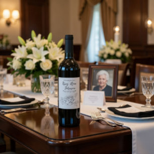 Custom Memorial Wine Label with a Rose