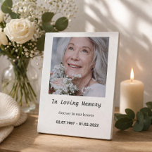 “Custom Memory Plaque for Tabletop Display