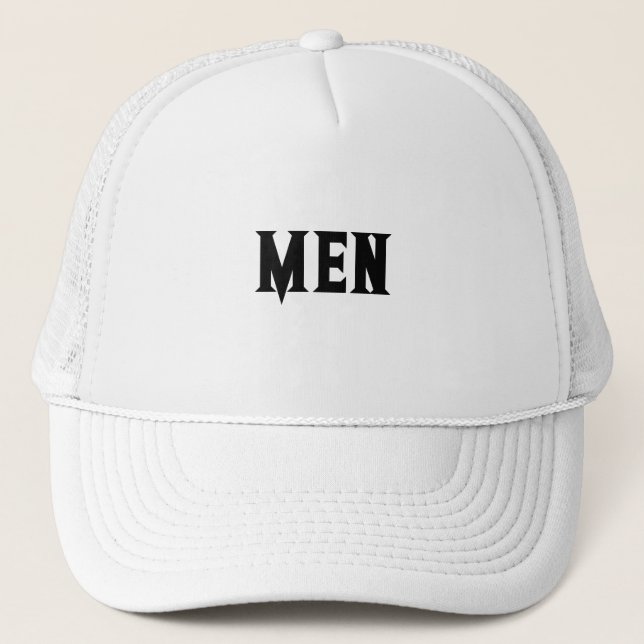 Custom Men Text Name White and White Colour Hat ca (Front)