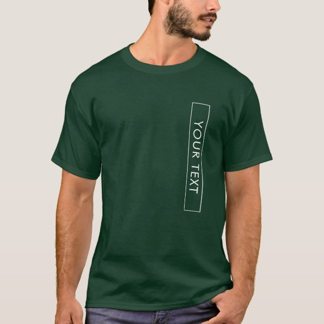 Custom Mens Basic T Shirt Trendy Deep Forest Green (Front)
