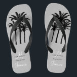 Custom Mens Beach Wedding Flip Flops<br><div class="desc">A great welcome gift for your male guests. Provide footwear for your guests for the beach ceremony. Elke Clarke © Custom Monogram Travel Wedding Flip Flops for Beach Weddings. Customise with your names, date, monogram, married last name initial and destination. Matches the personalised wedding beach tote bag in our store...</div>