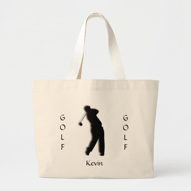 Custom Mens Golf Silhouette Tote Bag (Front)