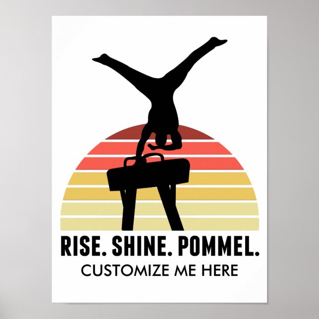 Custom Mens Gymnastics Eat Sleep Pommel Horse Poster (Front)