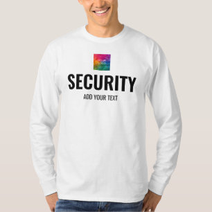 Custom Mens Long Sleeve Security Double Sided T-Shirt