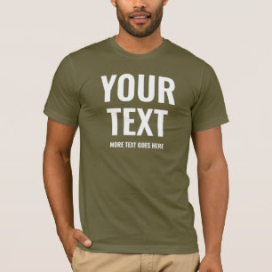 Custom Mens Modern Best Army Green Template T-Shirt