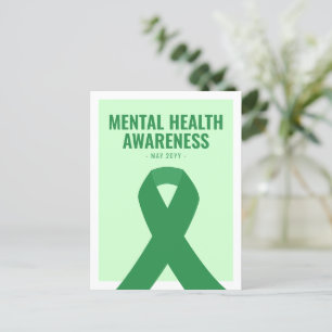 Custom Mental Health Awareness Green Ribbon Postcard