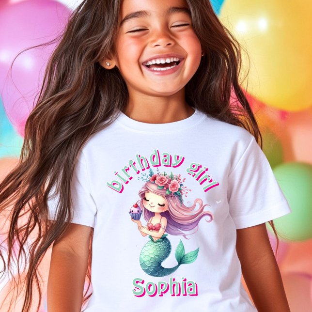 Custom Mermaid birthday name   T-Shirt (Creator Uploaded)