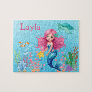 Custom Mermaid Child Name Puzzle