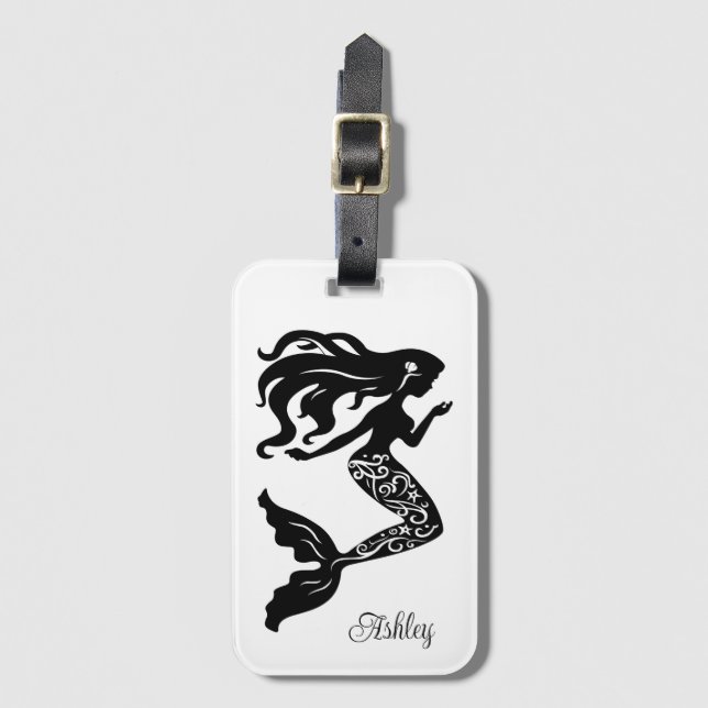Custom Mermaid Luggage Tag (Front Vertical)