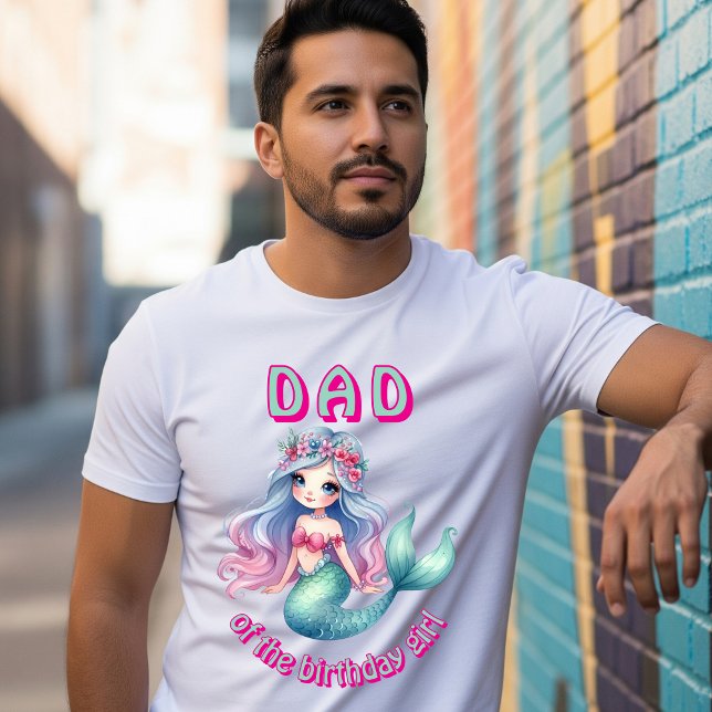 Custom mermaid mint dad of birthday girl T-Shirt (Creator Uploaded)