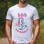 Custom mermaid mint dad of birthday girl T-Shirt<br><div class="desc">Custom mermaid mint mum of birthday girl</div>