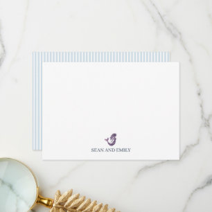 Custom Mermaid Painting Beach Stationary Thank You Card